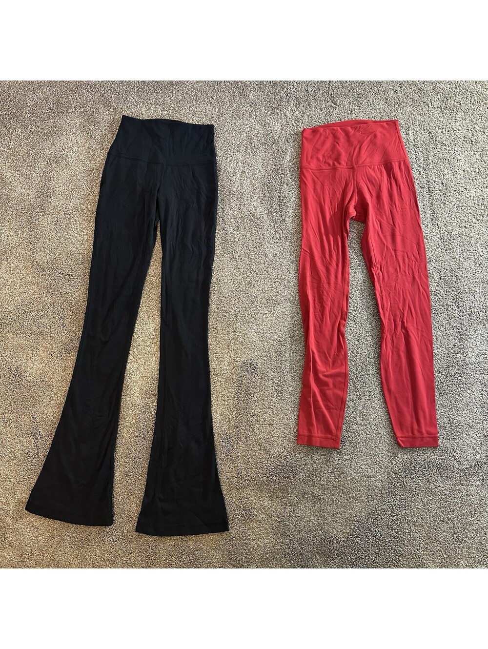 Lululemon Flare Leggings High Waisted Size 2 Black Red LOT SET OF 2